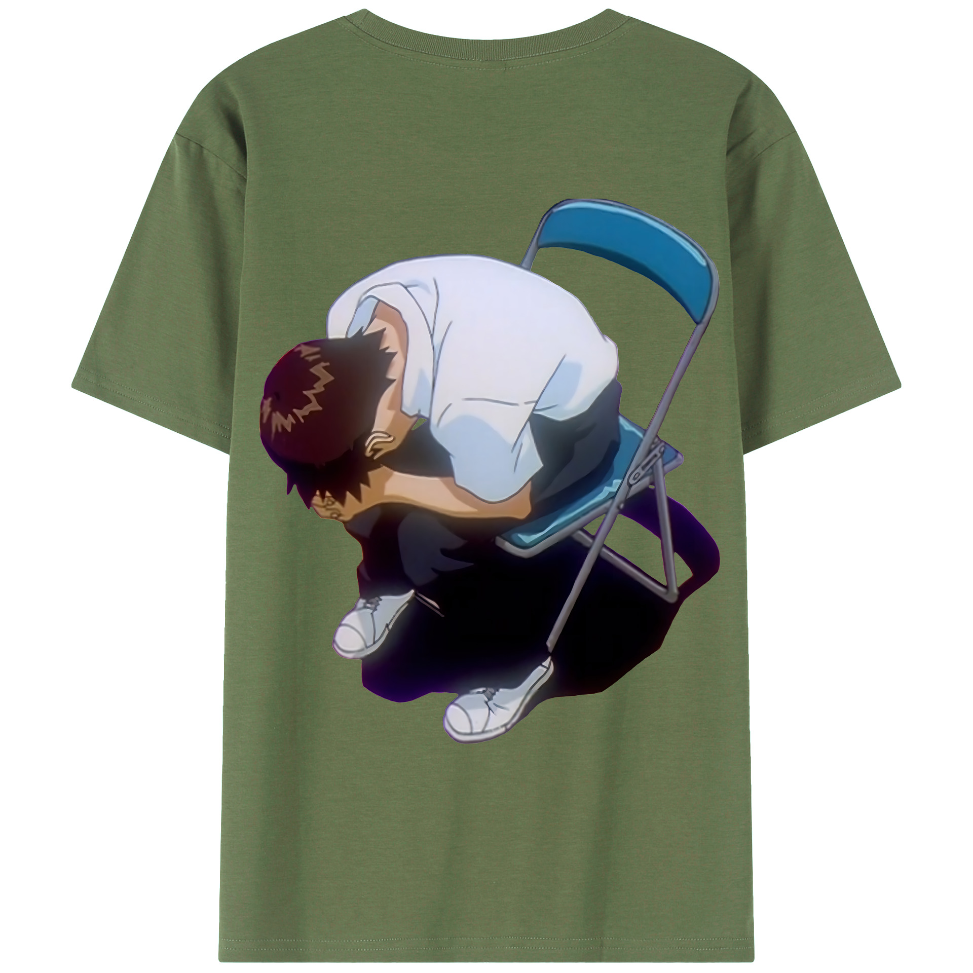 （画像用） EVA 新世紀エヴァンゲリオン 綿100％ メンズ半袖Tシャツ（バックプリント） 通気性